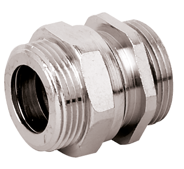 DKC EUROPE - Adattatore pressacavo in ottone nichelato, filetti M25x1,5 - M25x1,5 mm, serr. cavo 11-16 mm, IP68