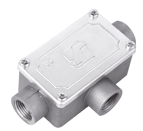 DKC EUROPE - Scatola di infilaggio in lega di alluminio, tre vie a T, filettatura GAS 3/4", IP65