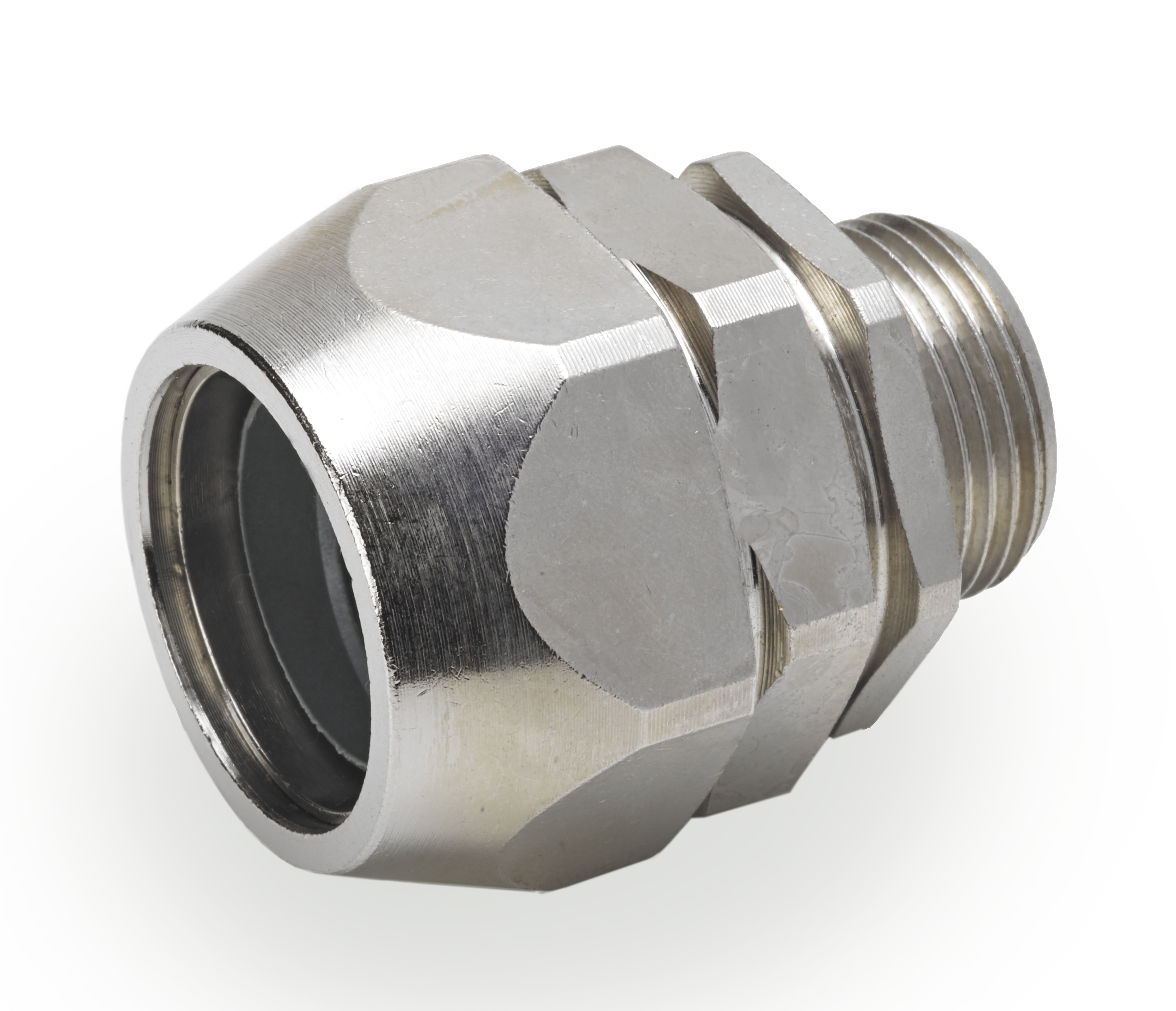 DKC EUROPE - Raccordo metallico maschio fisso doppio blaccaggio ATEX, filetto M16x1,5 mm, tubo fless. 16 mm