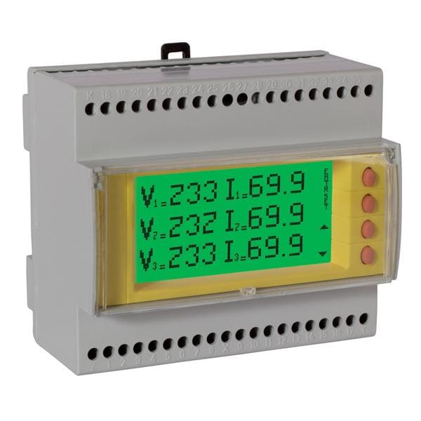 DOSSENA - ANALIZZATORE - 115-230Vca - 6DIN + RS485 + 4 ALLARMI