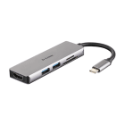 D_LINK - Adattatore USB-C, HDMI, 2x USB 3.0, slot SD e TF.