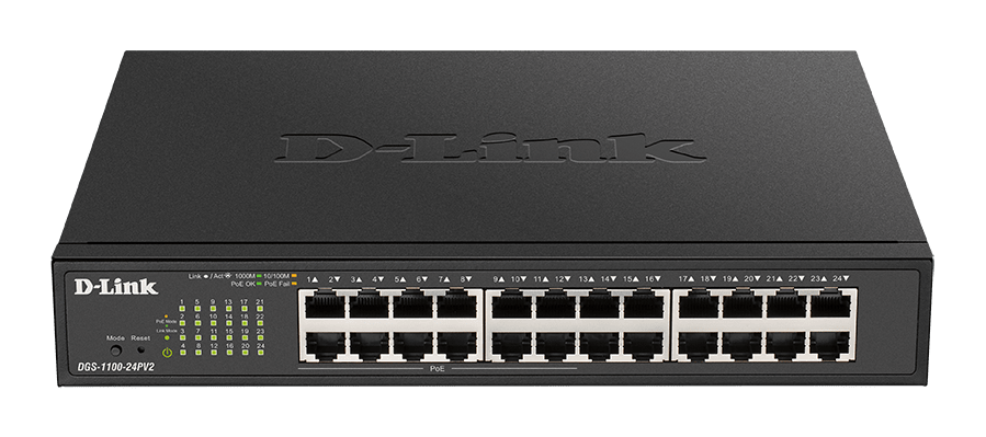 D_LINK - Switch Smart 24x1Gb (12 PoE 100W) - Rack. DGS-1100-24PV2