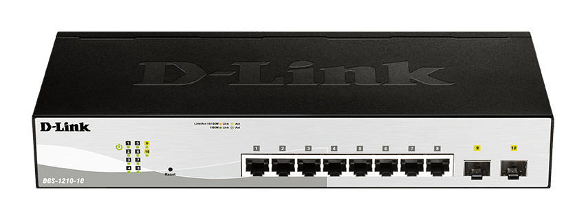 D_LINK - SWITCH SMART 8 X 1GB, 2XSFP - RACK DGS-1210-10