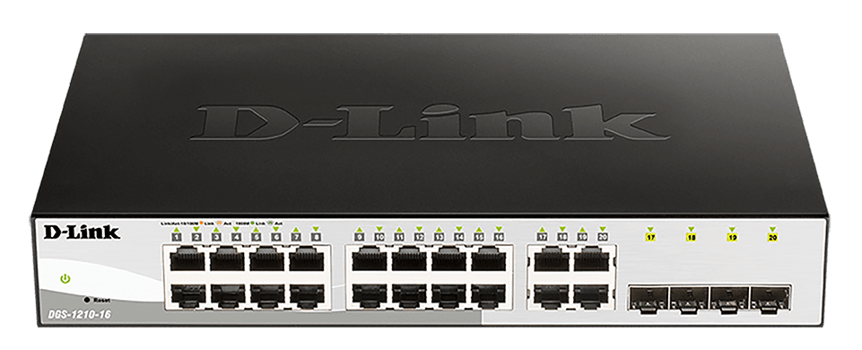D_LINK - SWITCH SMART 16 X 1GB, 4XSFP COMBO - RAC DGS-1210-16