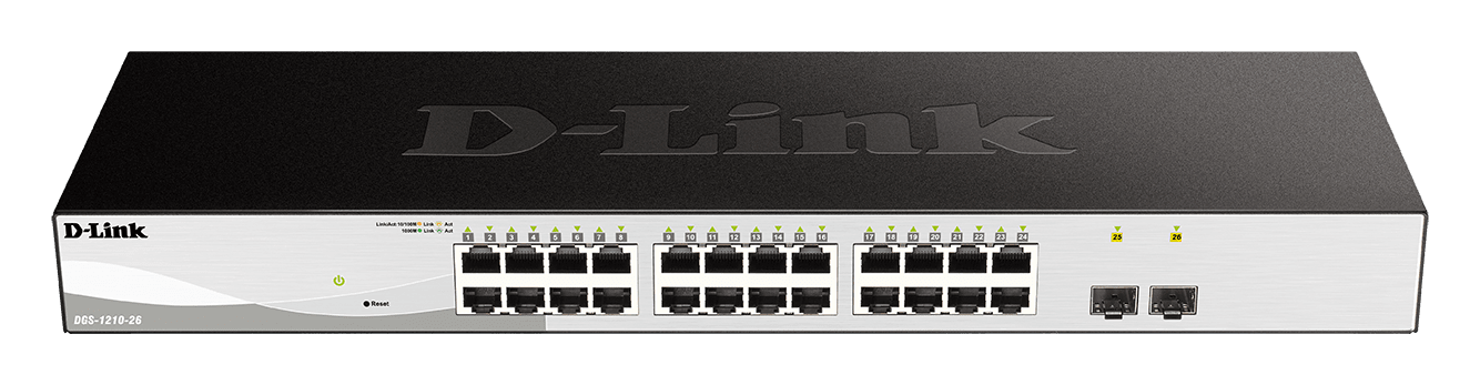 D_LINK - SWITCH SMART 24 X 1GB, 2 X SFP - RACK DGS-1210-26