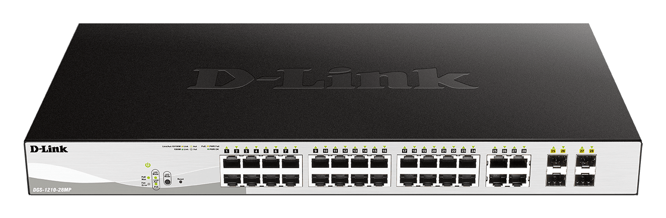 D_LINK - SWITCH SMART 24 X 1GB POE 370W, 4XSFP CO DGS-1210-28MP