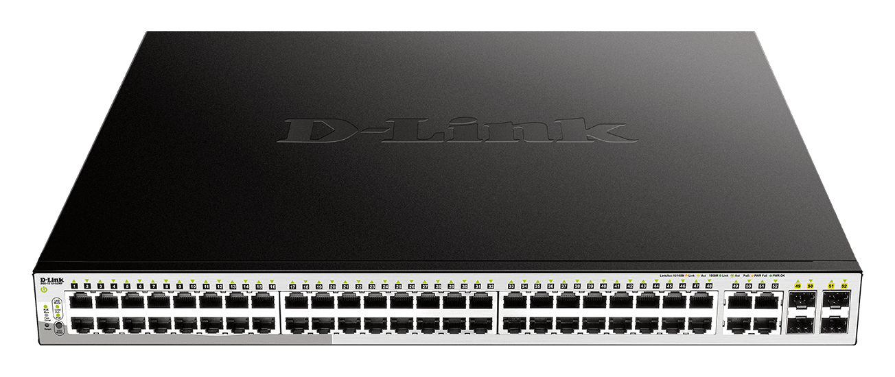 D_LINK - SWITCH SMART 52 X 1GB POE 370W, 4XSFP CO