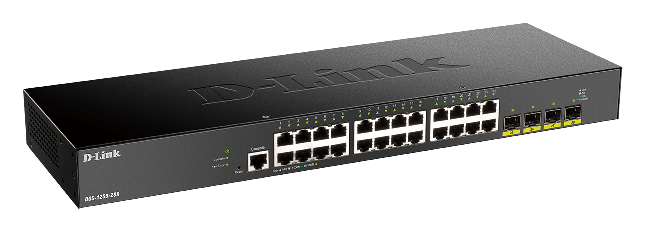 D_LINK - SMART SWITCH 24 X 1GB, 4 X SFP+, RACK DGS-1250-28X