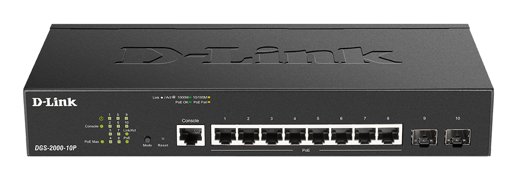 D_LINK - Switch gest l2+ 8 x 1gb poe (65w); 2 x sfp;