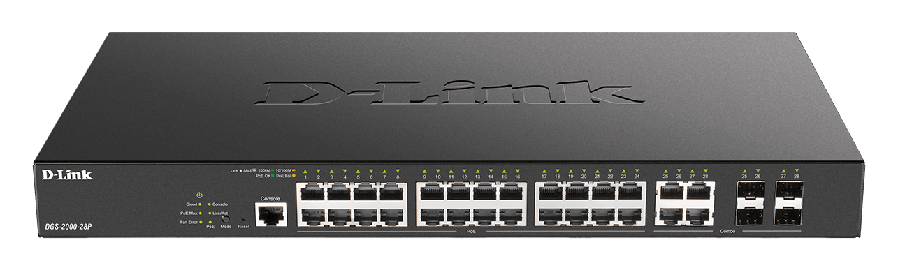 D_LINK - Switch gest l2+ 24 x 1gb poe (193w); 4xsfp; 4xs.