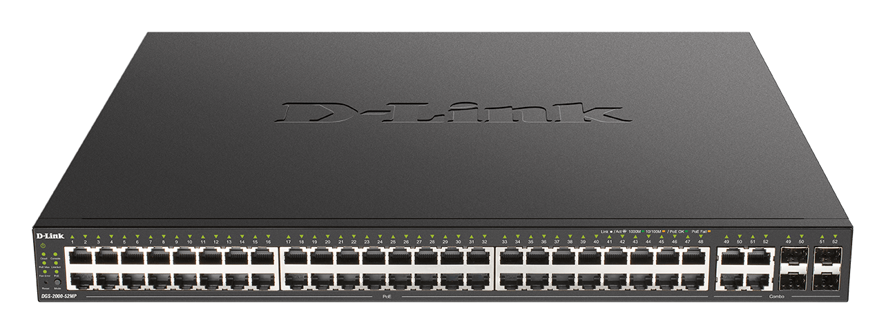 D_LINK - Switch gest L2+ 48x 1Gb PoE (370W); 4xSFP; 4xS.