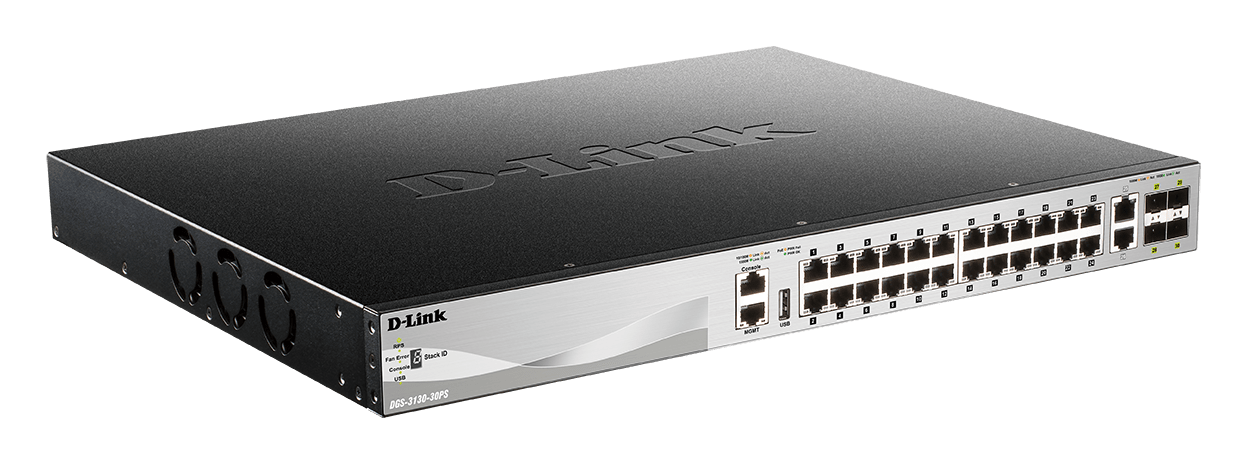 D_LINK - Switch gest L3 24x1Gb PoE 370 2x10Gb 4xSFP+