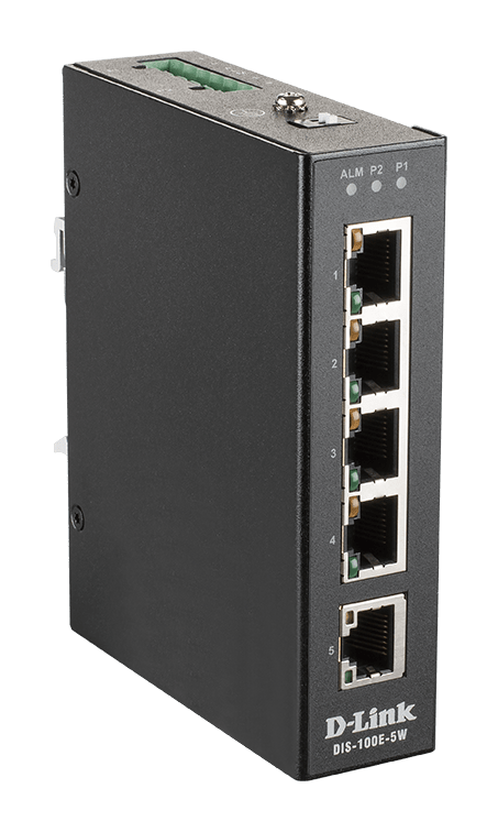 D_LINK - Switch industrial non gest 5 porte 10/100, perfetto per reti veloci e affidabili.