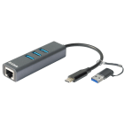 D_LINK - Adattatore USB-C, 1xUSB-C, 3xUSB3.0, 1xRJ45.