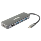D_LINK - Adattatore USB-C, HDMI, 3x USB 3.0 e USB-C Power.