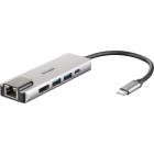 D_LINK - Adattatore USB-C, HDMI, 2xUSB3.0, RJ45.