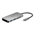 D_LINK - Adattatore USB-C con HDMI, 2 porte USB 3.0 e slot per schede SD/TF.