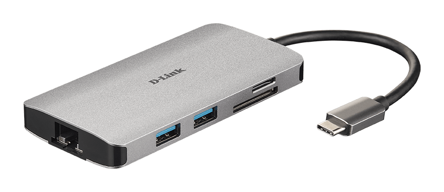 D_LINK - Adattatore USB-C HDMI 3xUSB3.0 SD TF RJ45 per connessioni complete e veloci.