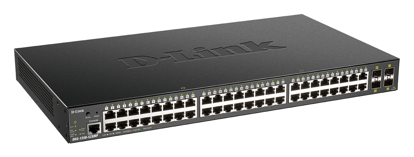 D_LINK - SMART SWITCH 48X1GB, POE 370W 4XSFP+, RA