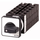 EATON INDUSTRIES - Commutatore T0, 20 A, montaggio a incasso, 11 Unità costruttive, Contatti: 22, 90 gradi, permanente, senza posizione 0, 1-2, numero di progettazione 83.