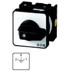 EATON INDUSTRIES - Commutatore T0 20A a incasso con 2 Unità costruttive e 4 contatti a 45°, permanente con posizione 0-2-1, design 1542.