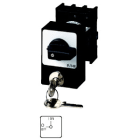 EATON INDUSTRIES - Interruttore antipanico P1 25A a incasso 3 poli con leva nera e targhetta frontale Blocco serratura cilindro SVA.