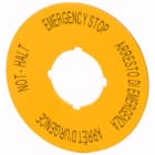 EATON INDUSTRIES - Etichetta arresto emergenza D=60mm giallo DE EN FR IT M22-XBK11 4 lingue.