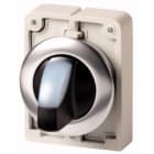 EATON INDUSTRIES - Selettore luminoso RMQ-Titan con maniglia permanente 2 posizioni bianco anello anteriore in acciaio inossidabile M30I-FWLKV-W SEL LUM D30 A FILO BIAN 2 P