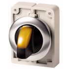 EATON INDUSTRIES - Selettore luminoso RMQ-Titan con maniglia permanente 2 posizioni giallo Anello anteriore in acciaio inossidabile.