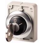 EATON INDUSTRIES - Selettore chiave frontale piatto stabile 2 posizioni estraibilità 0 ghiera acciaio inox M30I-FWRS-A1 D30 A FILO ST.