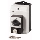 EATON INDUSTRIES - Interruttore antipanico T0-2-1/I1, 20A, custodia, 3 poli, leva nera, targhetta frontale, blocco con serratura a cilindro SVA.