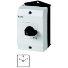 EATON INDUSTRIES - T0-3-8401/I1 Commutatore a camme, invertitori, 20 A, in custodia, 3 unità costruttive, contatti: 5, 60°, permanente, con posizione 0, 1-0-2, numero di progettazione 8401.