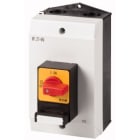 EATON INDUSTRIES - Interruttore antipanico, P1, 32A, custodia, 3 poli, leva rossa, targhetta frontale gialla, blocco lucchetti SVC.