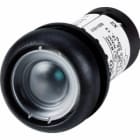 EATON INDUSTRIES - Pulsante luminoso piatto ad impulso 1 NA collegamento a bullone LED azzurro senza capsula 230 V AC anello frontale colore nero C22S-DL-XB-K10-230.