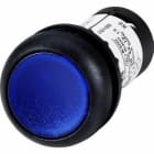 EATON INDUSTRIES - Pulsante luminoso piatto ad impulso 1 NA collegamento a bullone LED azzurro senza scritta 120 V AC anello frontale colore nero C22S-DL-B-K10-120.