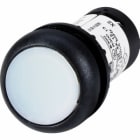EATON INDUSTRIES - Pulsante luminoso piatto ad impulso 1 NA collegamento a bullone LED bianco senza scritta 24 V AC/DC anello frontale colore nero C22S-DL-W-K10-24.
