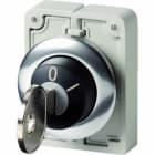 EATON INDUSTRIES - Chiave a pulsante, frontale piatta, permanente, 2 posizioni, 30mm, estraibilità chiave: 0, ghiera frontale metallo.