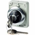 EATON INDUSTRIES - Chiave a pulsante, frontale piatta, permanente, 2 posizioni, Ronis 455, estrazione chiave: 0, ghiera frontale metallica.