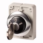 EATON INDUSTRIES - Chiave a pulsante, fronte piatto, impulso, 3 posizioni, MS1-MS20, estrazione chiave: 0, ghiera frontale metallo.