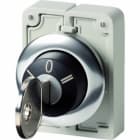 EATON INDUSTRIES - Chiave a pulsante, frontale piatta, 3 posizioni, MS3, Ghiera frontale in metallo, estraibile: I, 0, II, 30mm, 3P.