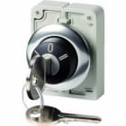EATON INDUSTRIES - Chiave a pulsante, fronte piatto, 3 posizioni, Ronis 455, estrazione chiave: 0, ghiera frontale metallo.