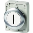 EATON INDUSTRIES - Pulsante RMQ-Titan piatto instabile Bianco inciso con 1 Anello frontale in acciaio inossidabile M30I-FD-W-X1 D30 A FILO BIAN I.