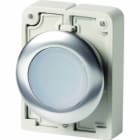 EATON INDUSTRIES - Pulsante luminoso RMQ-Titan piatto permanente bianco senza scritta Anello anteriore in acciaio inossidabile M30I-FDRL-W PULS LUM D30 A FILO STAB BIA.
