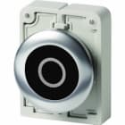 EATON INDUSTRIES - Pulsante RMQ-Titan piatto nero con iscrizione Anello frontale in acciaio inossidabile M30I-FD-S-X0 D30 a filo nero