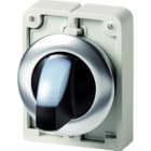 EATON INDUSTRIES - Selettore luminoso RMQ-Titan con maniglia, 3 posizioni, bianco, Anello frontale in acciaio inossidabile M30I-FWLK3-W SEL LUM D30 A FILO BIAN 3 P.