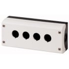 EATON INDUSTRIES - Custodia per montaggio sporgente, RAL 7035, Identificabile con configuratore a pulsante, 4 posizioni, Ingresso cavo M22-I4-* 4 F., GRIGIA, CUSTOM.
