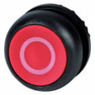 EATON INDUSTRIES - Pulsante RMQ Titan piatto rosso con iscrizione anello frontale colore nero M22S D R X0 filo ghiera.