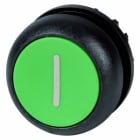 EATON INDUSTRIES - Pulsante RMQ Titan piatto stabile verde con iscrizione anello frontale colore nero M22S DR G X1 filo ghiera.