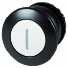 EATON INDUSTRIES - Pulsante fungo RMQ-Titan permanente nero bianco con dicitura Anello frontale colore nero M22S-DRP-W-X1 simbolo N/B.