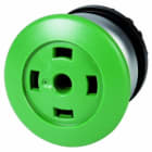 EATON INDUSTRIES - Fungo a pulsante RMQ-Titan, permanente, verde, senza capsula, anello frontale colore titanio.